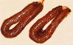 Chorizo ahumado dulce y picante en ristra